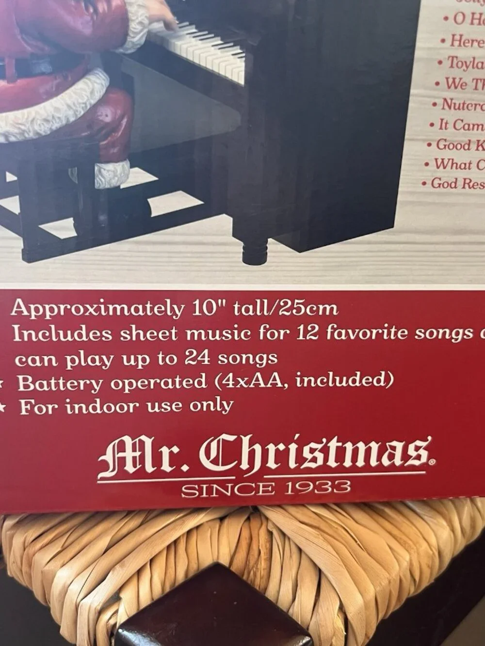 Mr. Christmas 90th Anniversary Sing-A-Long Santa Piano 23 Songs Musical Animated